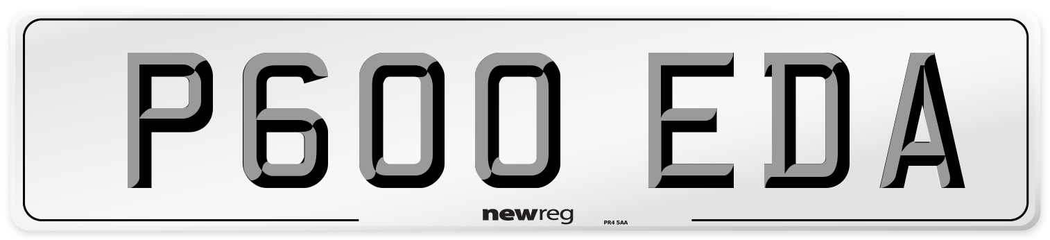 P600 EDA Number Plate from New Reg